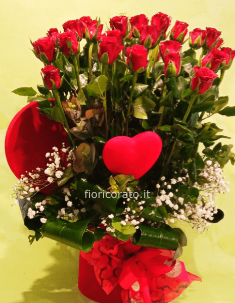 red rose in box love