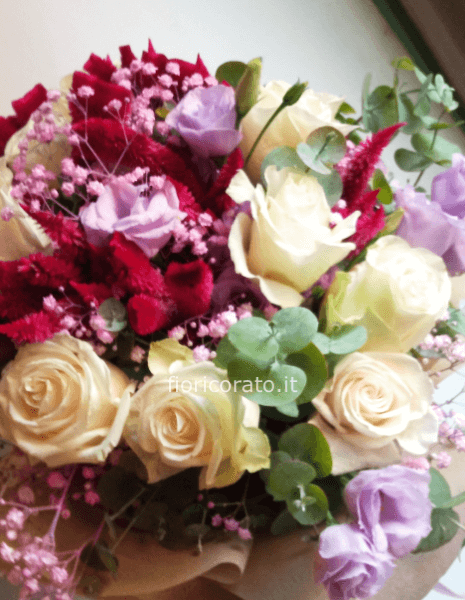 Bouquet fiori artificiali Armony rosso